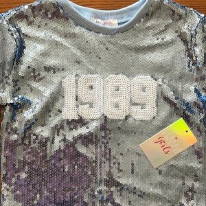 Girls 1989 sequin shirt, Taylor Swift inspired